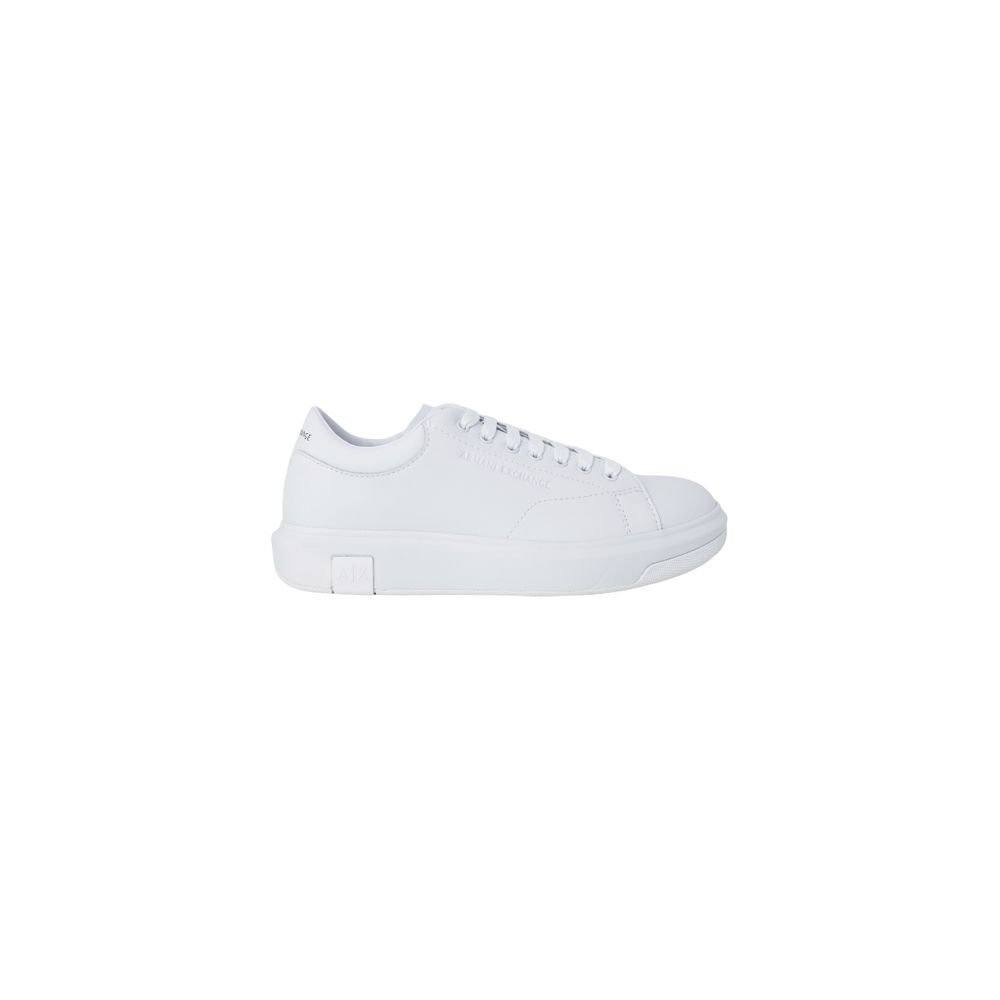 Elegant White Leather Low Top Sneakers by Armani Exchange