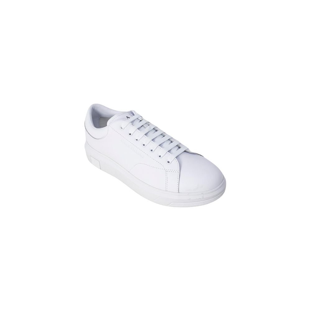 Elegant White Leather Low Top Sneakers by Armani Exchange - Image 3