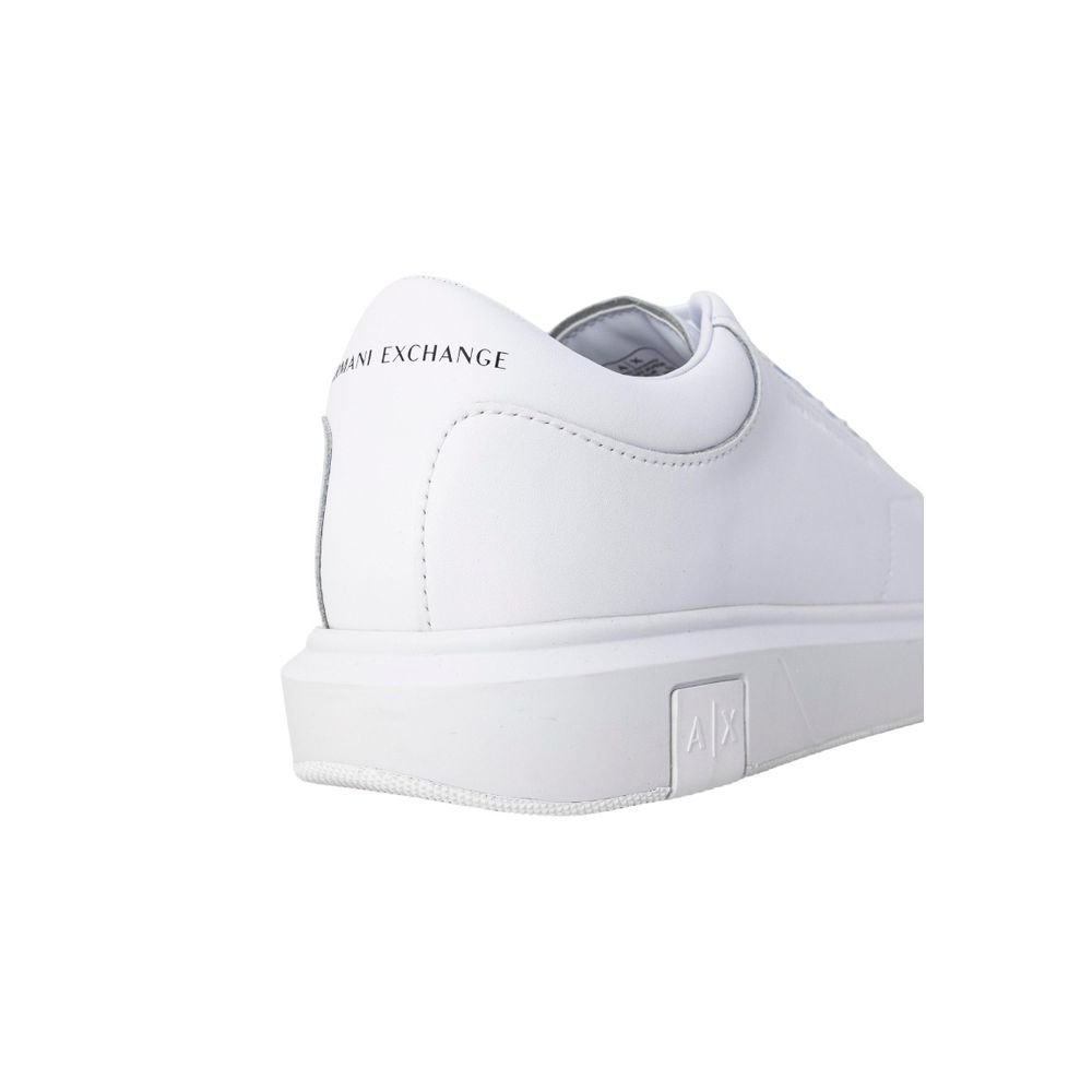 Elegant White Leather Low Top Sneakers by Armani Exchange - Image 5