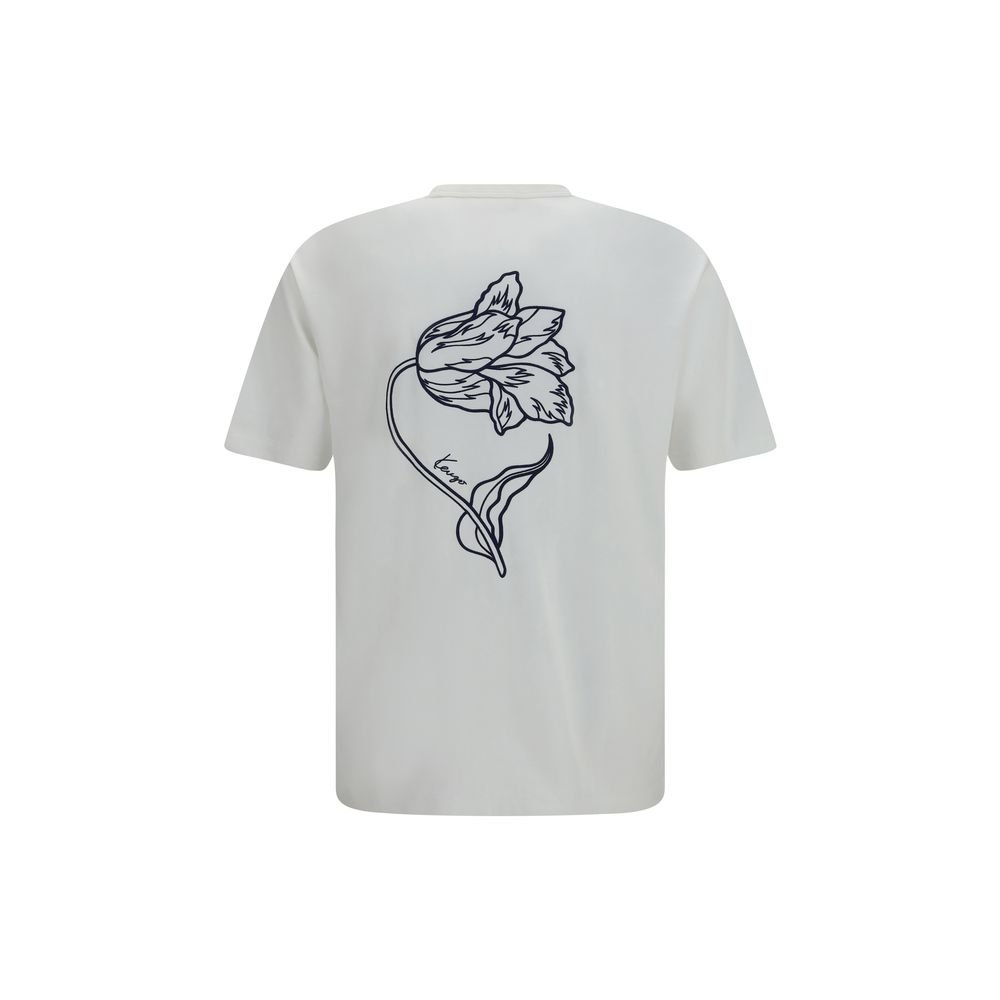 Stylish White Soft Cotton Tulip T-Shirt designed by Kenzo - Image 2