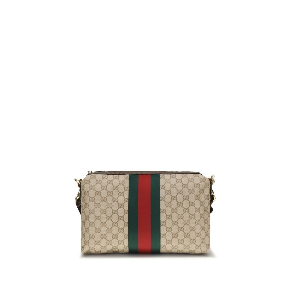 Elegant Beige Cotton GG Shoulder Bag designed by Gucci