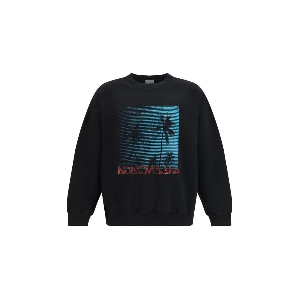 Chic Black Soft Cotton Sweatshirt designed by Balenciaga
