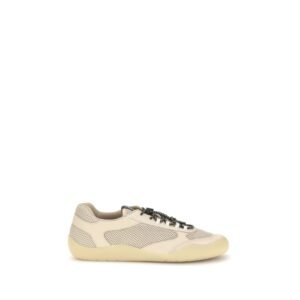 Stylish Beige Low Top Athletic Sneakers designed by Prada