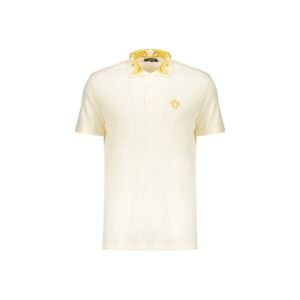 Elegant White Soft Cotton Polo T-Shirt designed by Versace