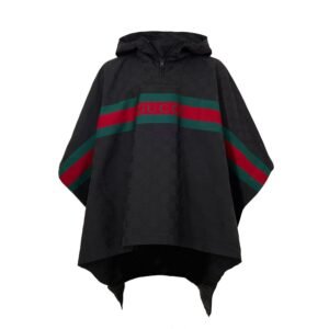 Opulent Black GG Logo Trench Coat designed by Gucci