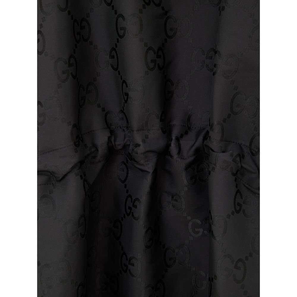Opulent Black GG Logo Trench Coat designed by Gucci - Image 3