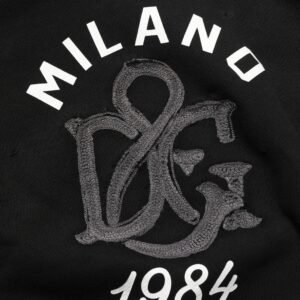 Black Cotton Milano1984 Print Hoodie Sweater
