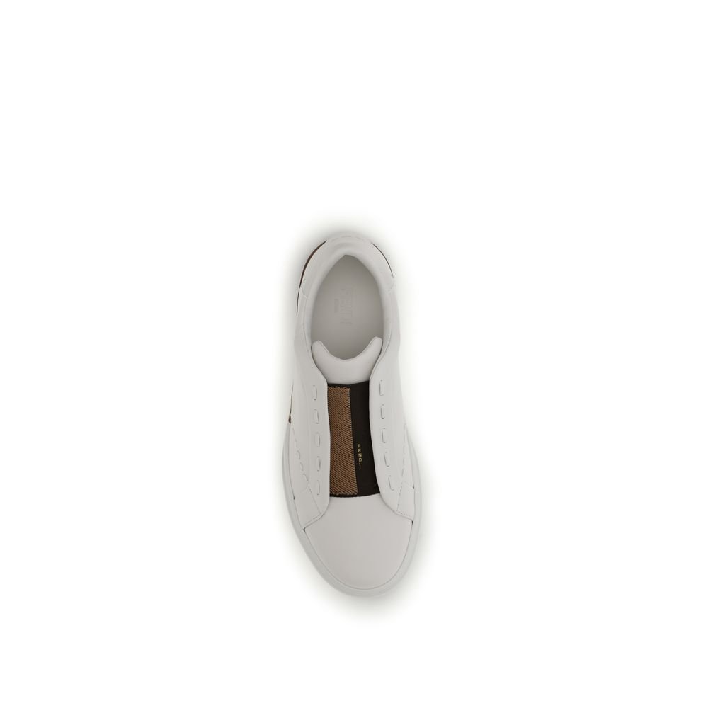 Chic White Leather Low Top Sneakers designed by Fendi - Image 4