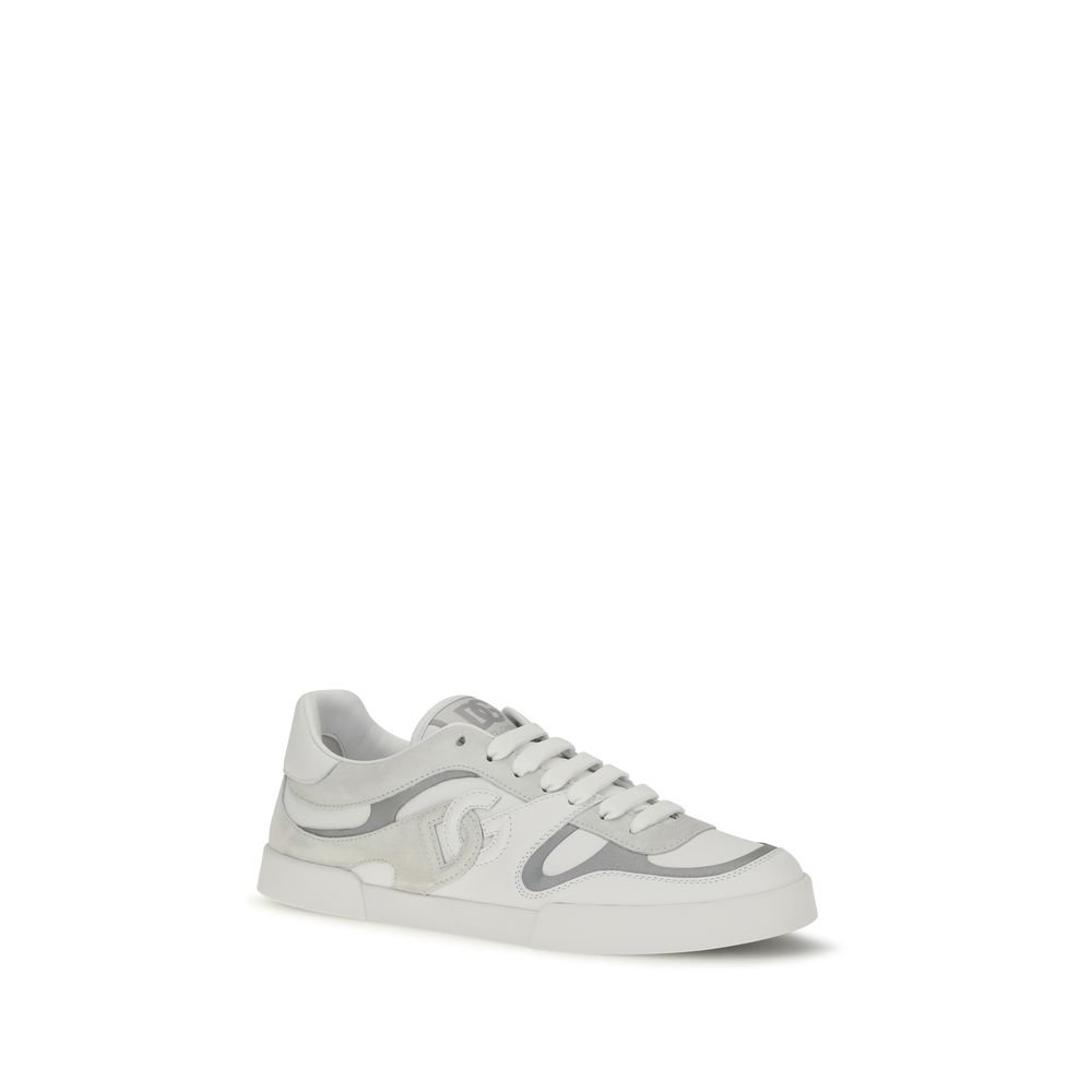 Chic White Leather Low Top Sneakers by Dolce&Gabbana - Image 2