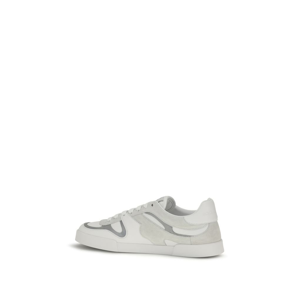 Chic White Leather Low Top Sneakers by Dolce&Gabbana - Image 3
