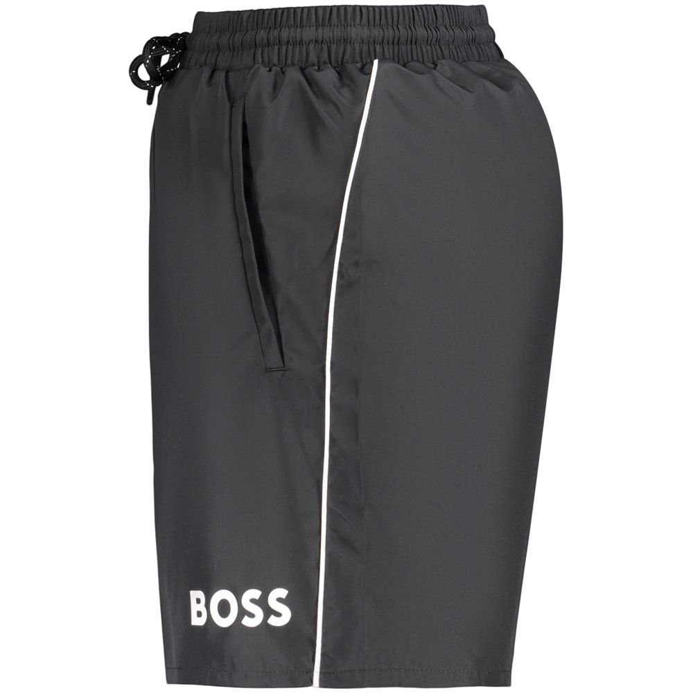 Stylish Nero Polyester Mens Shorts designed by Hugo Boss - Image 3