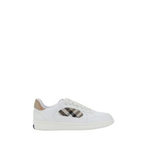 Stylish White Leather Bos Low Top Sneakers designed by Burberry
