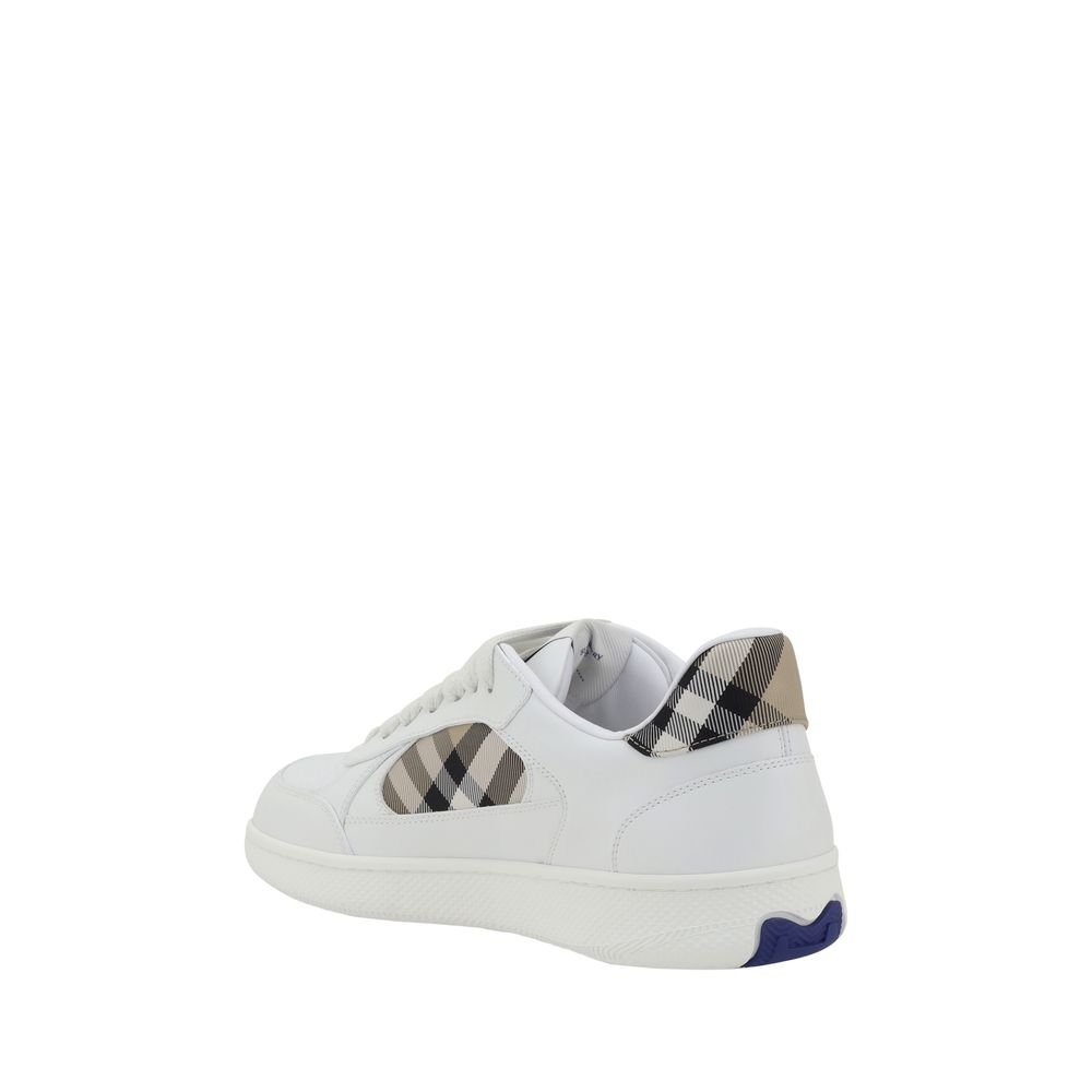 Stylish White Leather Bos Low Top Sneakers designed by Burberry - Image 3