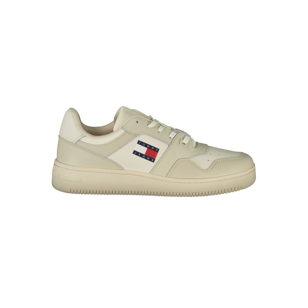 Beige Leather Men Sneaker designed by Tommy Hilfiger