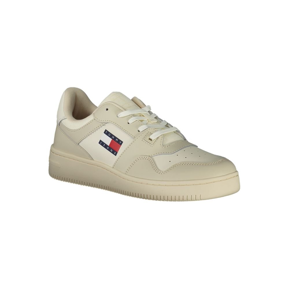 Beige Leather Men Sneaker designed by Tommy Hilfiger - Image 2