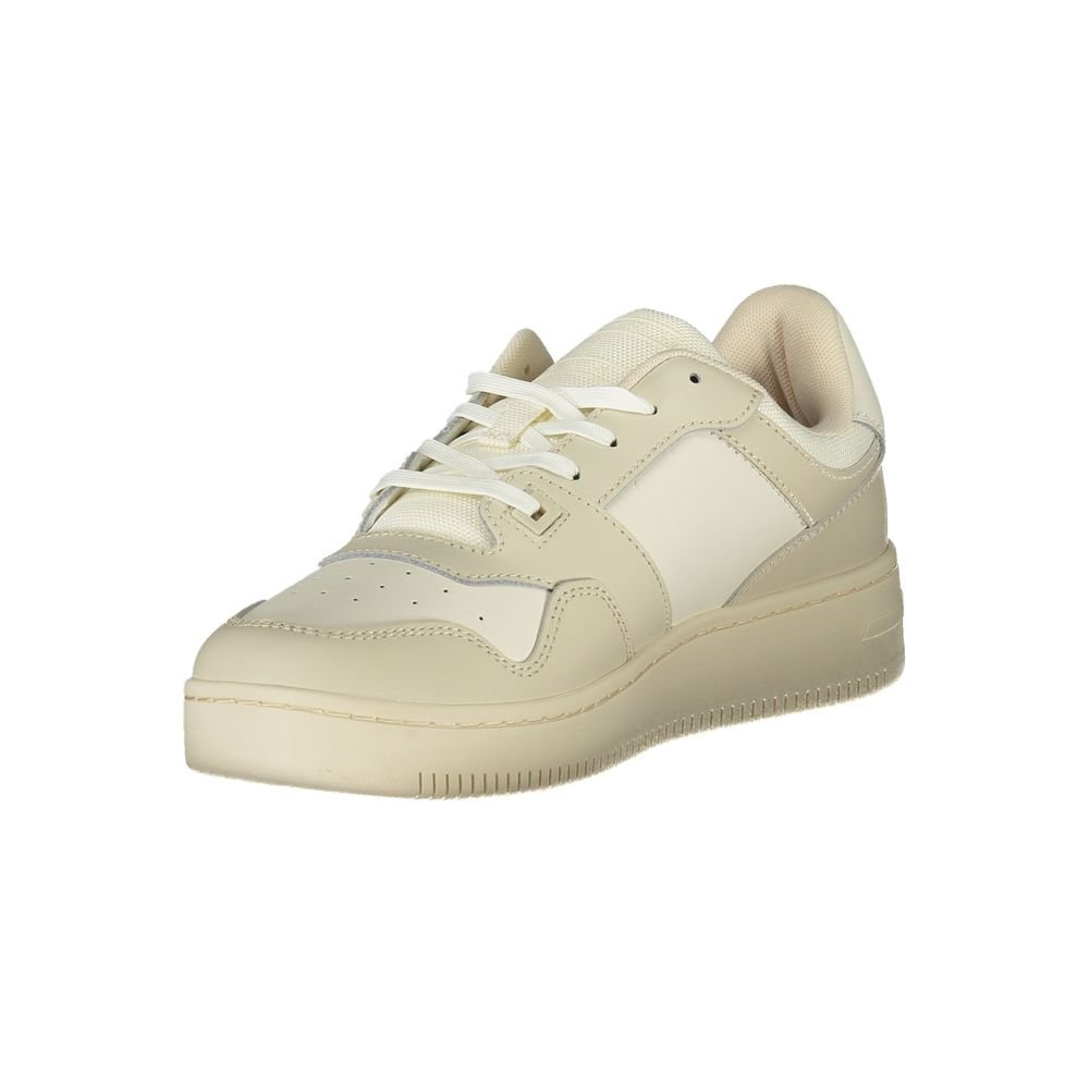 Beige Leather Men Sneaker designed by Tommy Hilfiger - Image 3