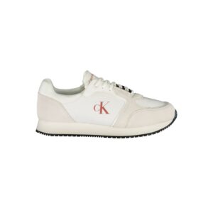 White Polyurethane Men Sneaker