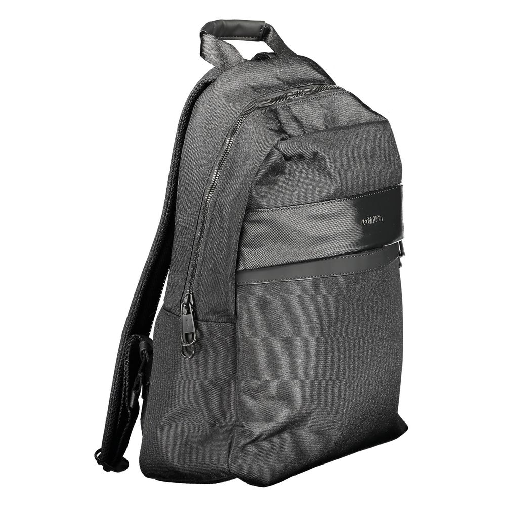 Black Polyester Men Backpack - Image 3