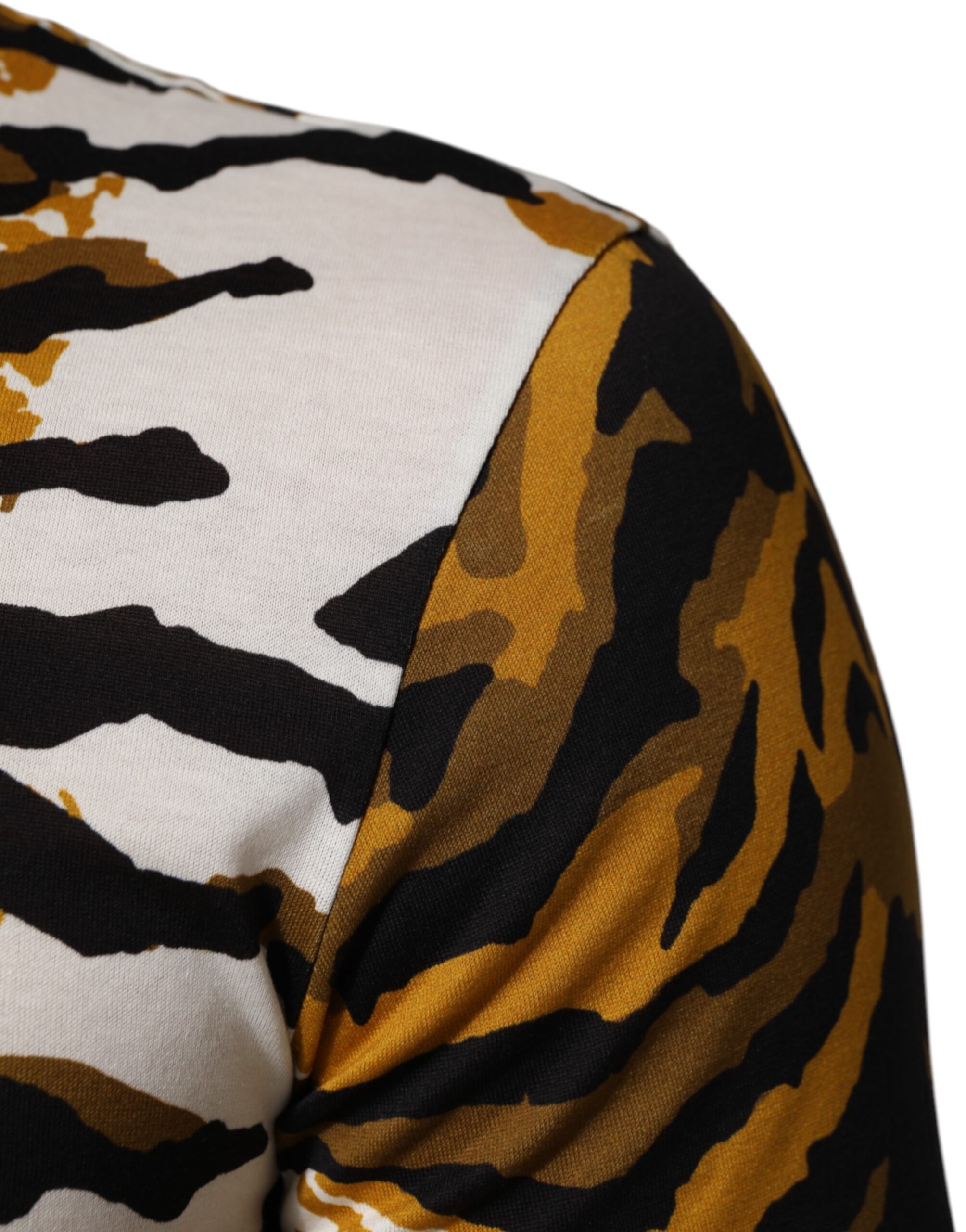 Multicolor Leopard Palm Leaf Men Crew Neck T-shirt - Image 6