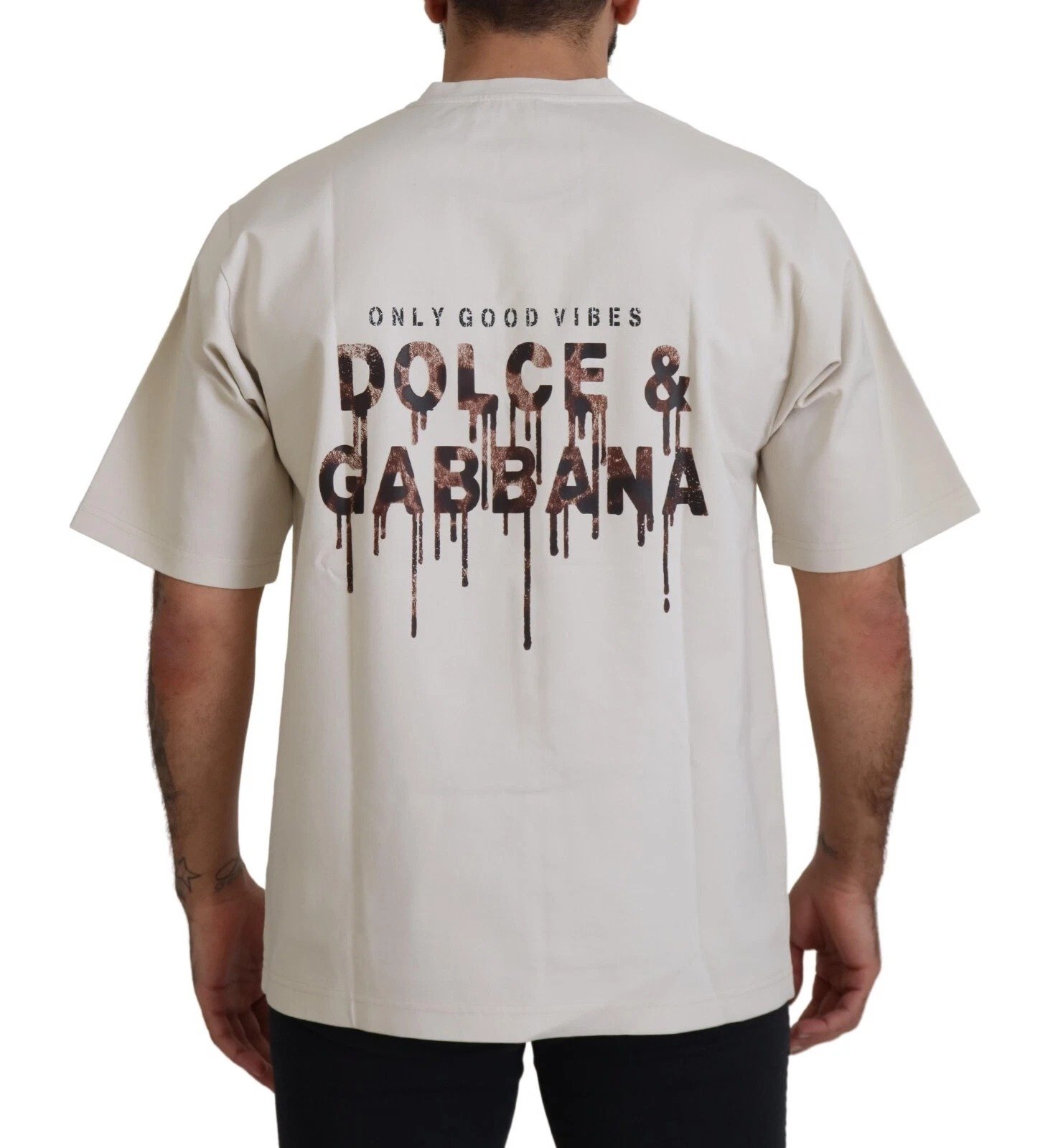 Chic Soft Cotton Ivory Print T-Shirt designed by Dolce&Gabbana - Image 3