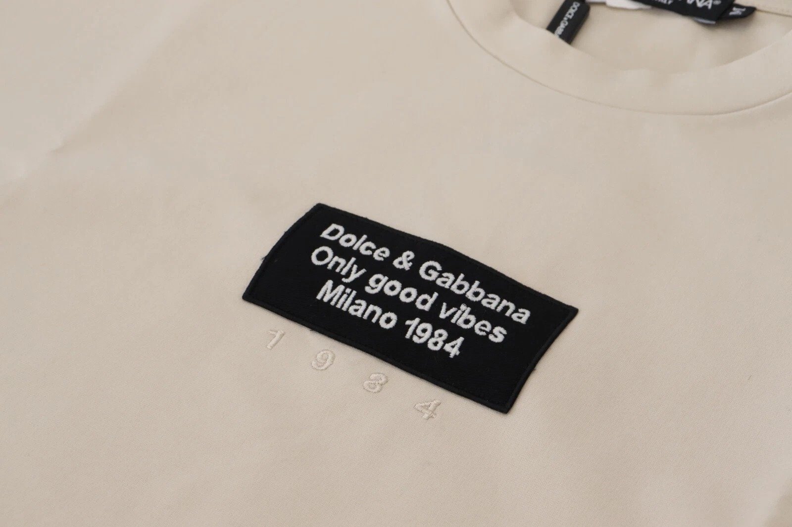 Chic Soft Cotton Ivory Print T-Shirt designed by Dolce&Gabbana - Image 7