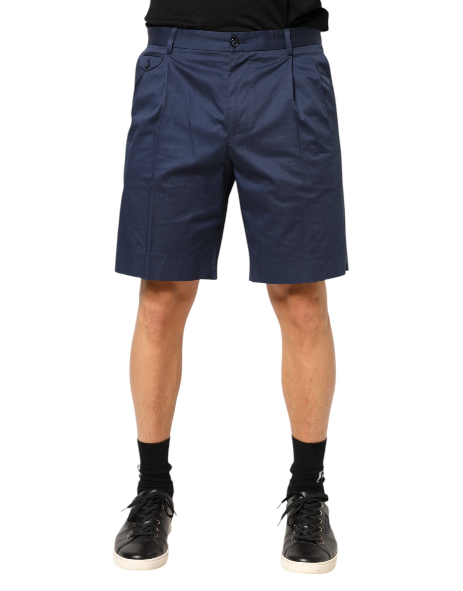 Chic Blue Cotton Bermuda Shorts designed by Dolce&Gabbana - Image 2