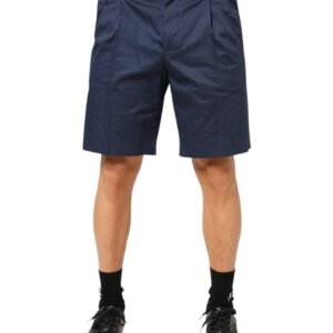 Chic Blue Cotton Bermuda Shorts designed by Dolce&Gabbana
