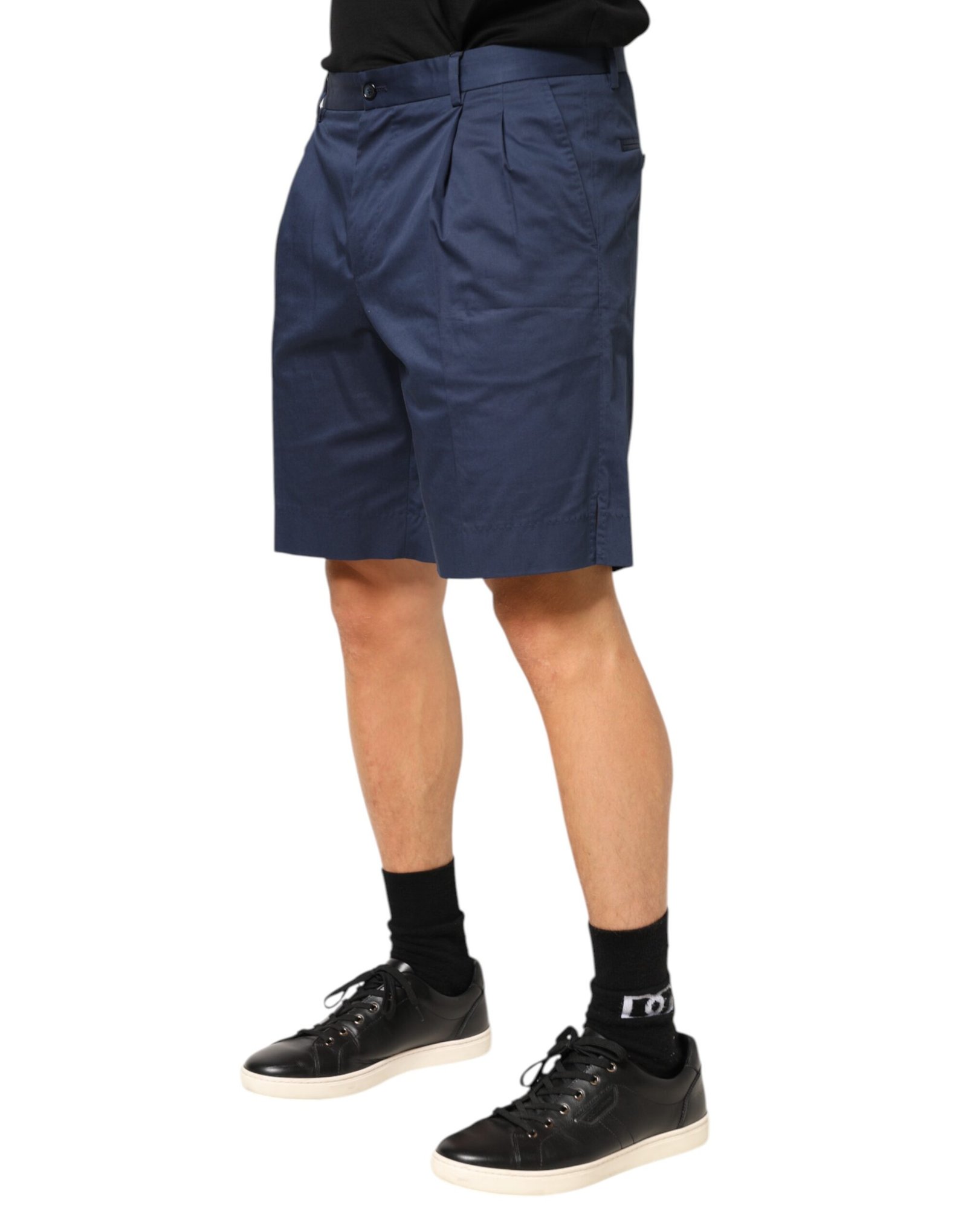 Chic Blue Cotton Bermuda Shorts designed by Dolce&Gabbana - Image 3