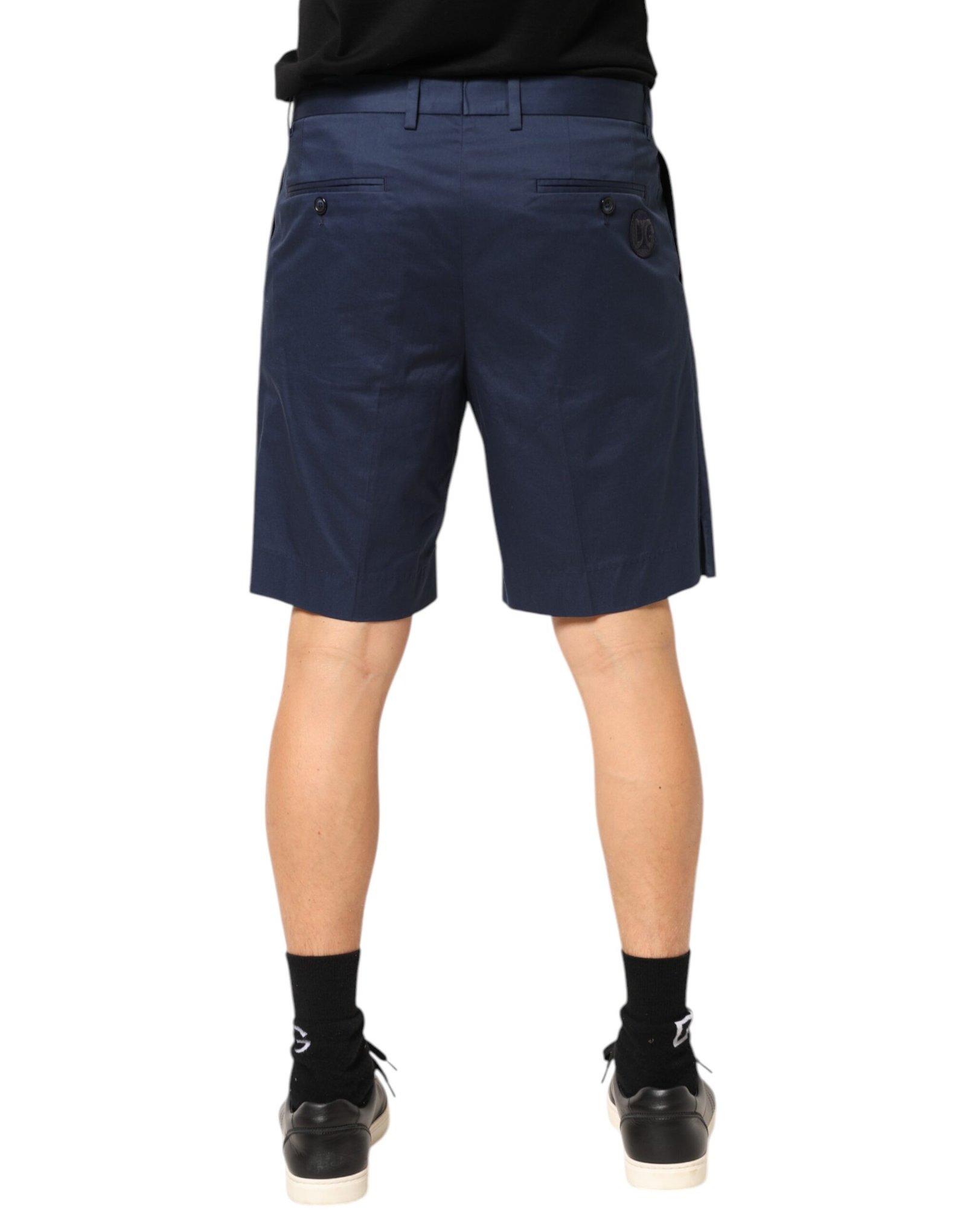 Chic Blue Cotton Bermuda Shorts designed by Dolce&Gabbana - Image 4