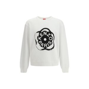 Trendy White Cotton Sweatshirt designed by Kenzo