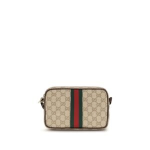Elegant Beige Cotton GG Shoulder Bag designed by Gucci