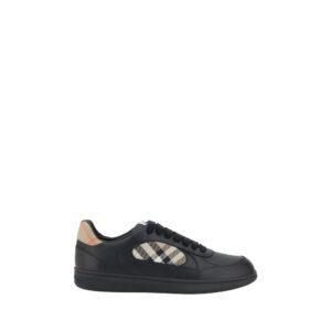 Classic Black Leather Low Top Sneakers designed by Burberry