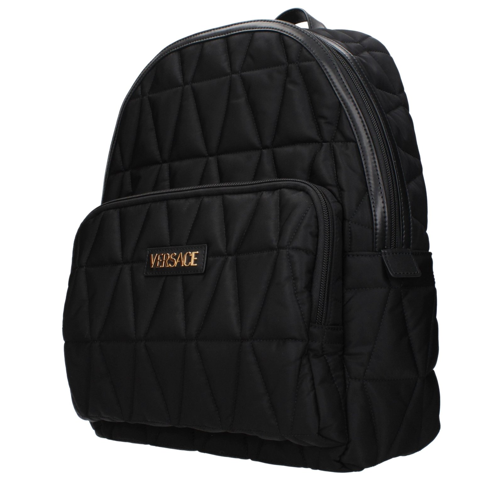 Elegant Black Fabric Luxury Backpack designed by Versace - Image 2
