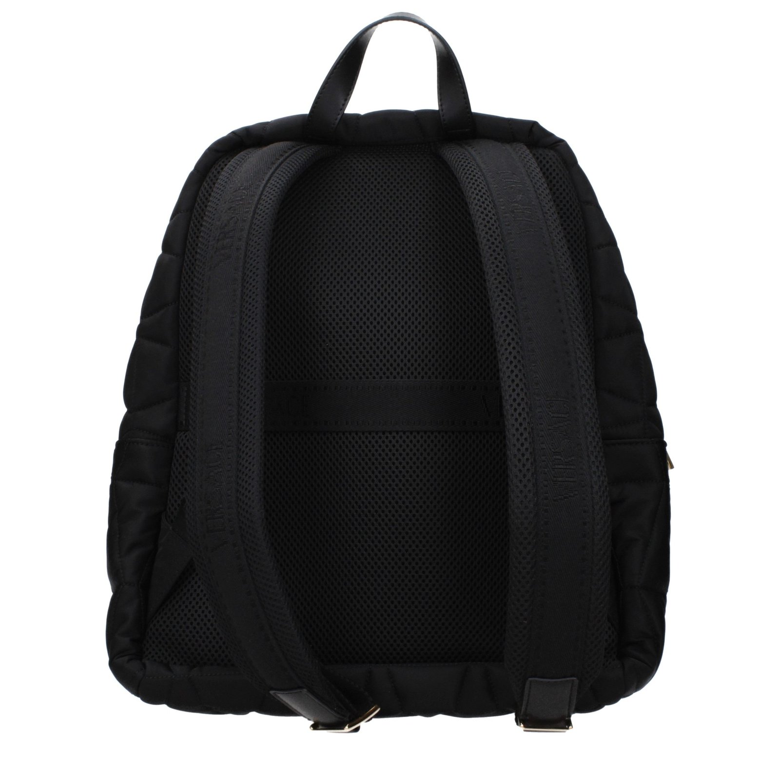 Elegant Black Fabric Luxury Backpack designed by Versace - Image 3