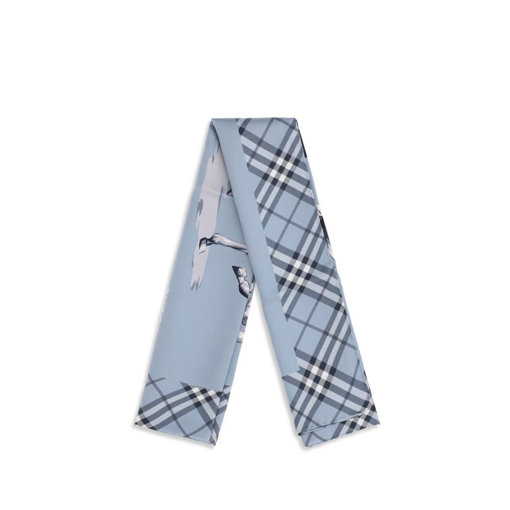 Stunning Blue Silk Scarf designed by Burberry - Image 2