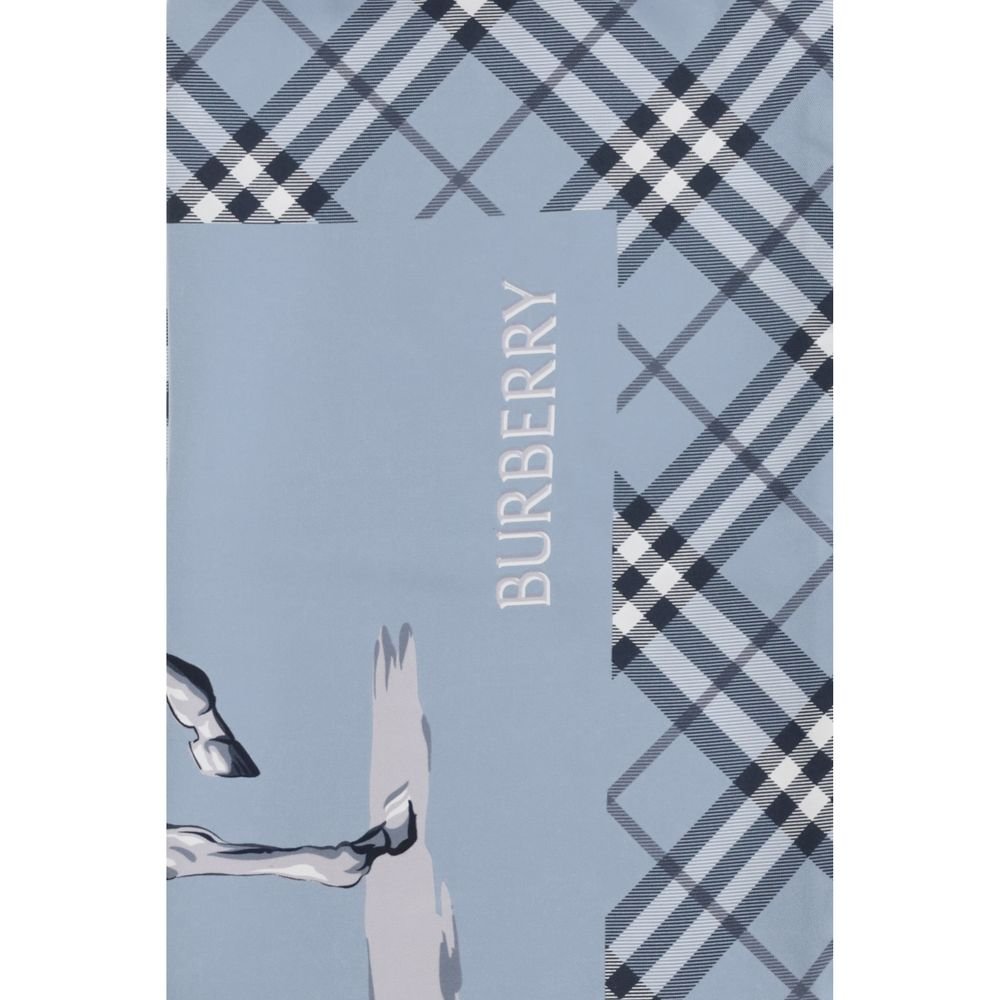 Stunning Blue Silk Scarf designed by Burberry - Image 3