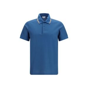 Elegant Blue Soft Cotton Polo Shirt designed by Prada