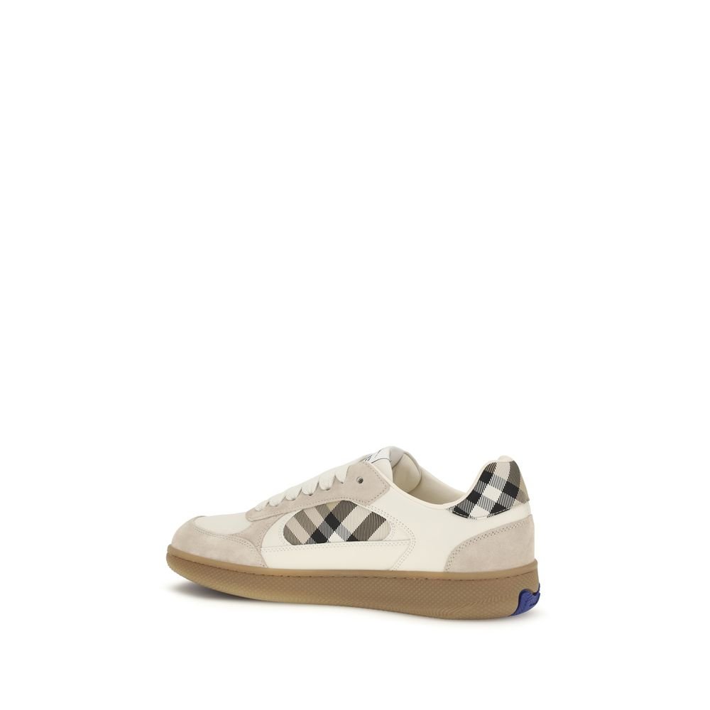 Classic Beige Leather Low Top Sneakers designed by Burberry - Image 3