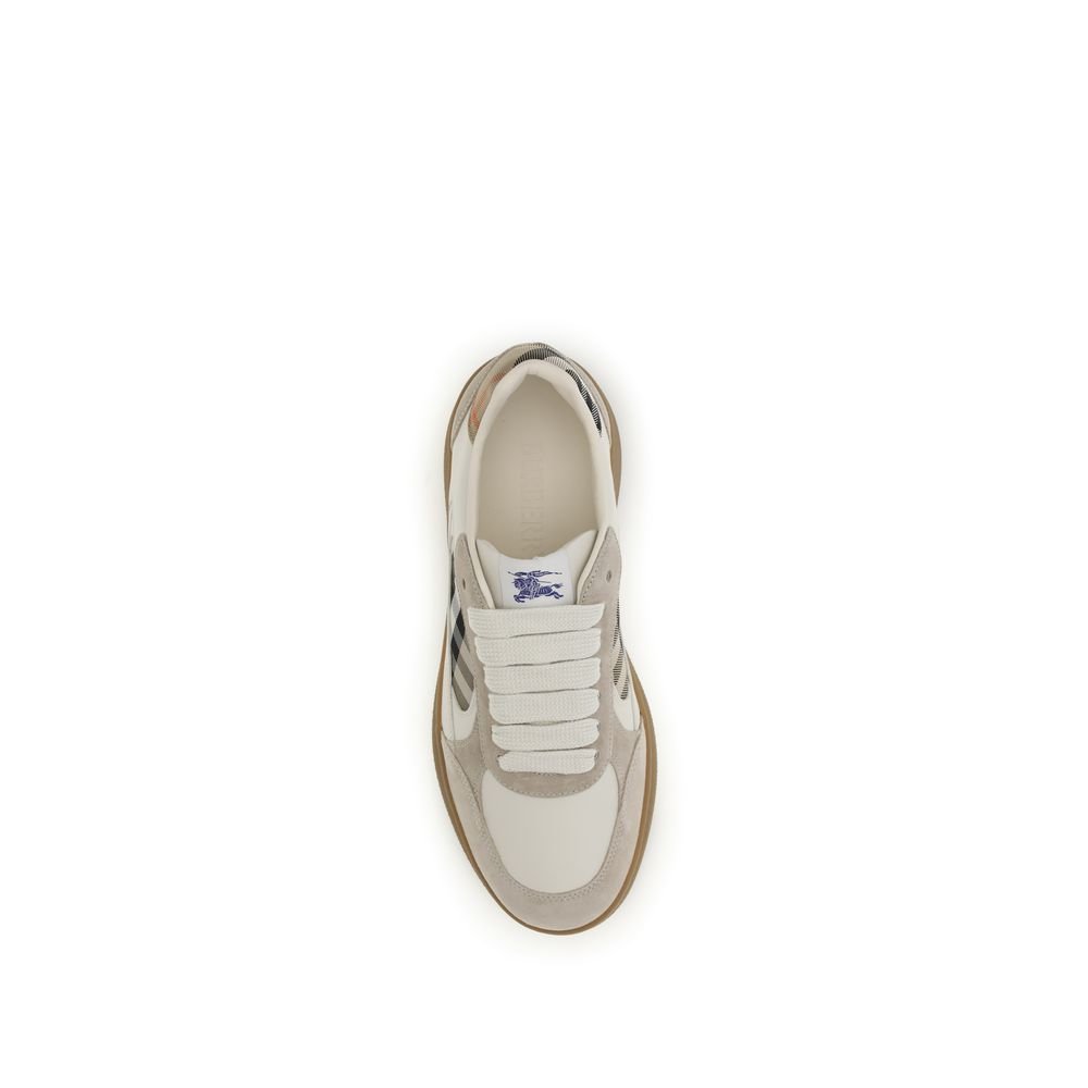 Classic Beige Leather Low Top Sneakers designed by Burberry - Image 4