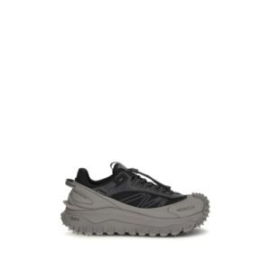 Stylish Gray Leather Athletic Sneakers designed by Moncler