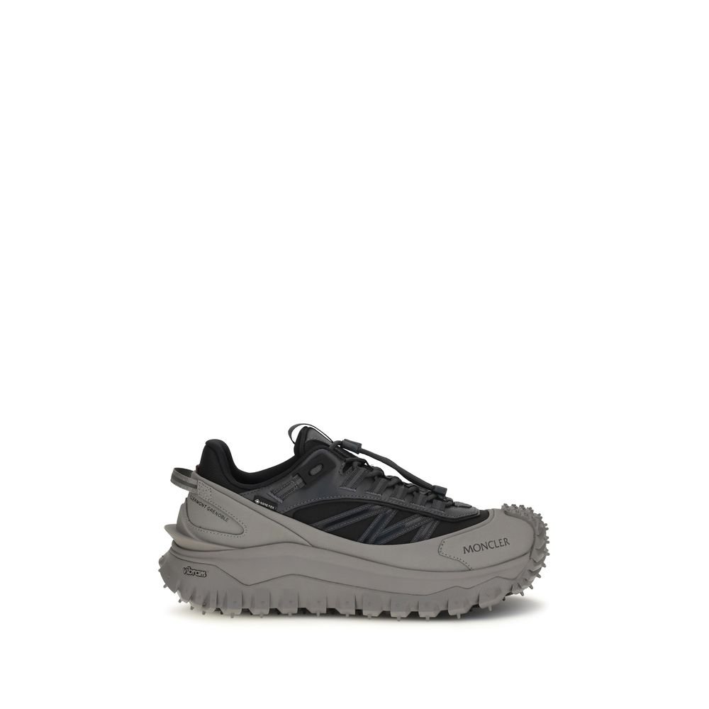 Stylish Gray Leather Athletic Sneakers designed by Moncler