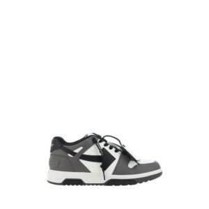 Chic Gray Leather Athletic Sneakers designed by Off-White