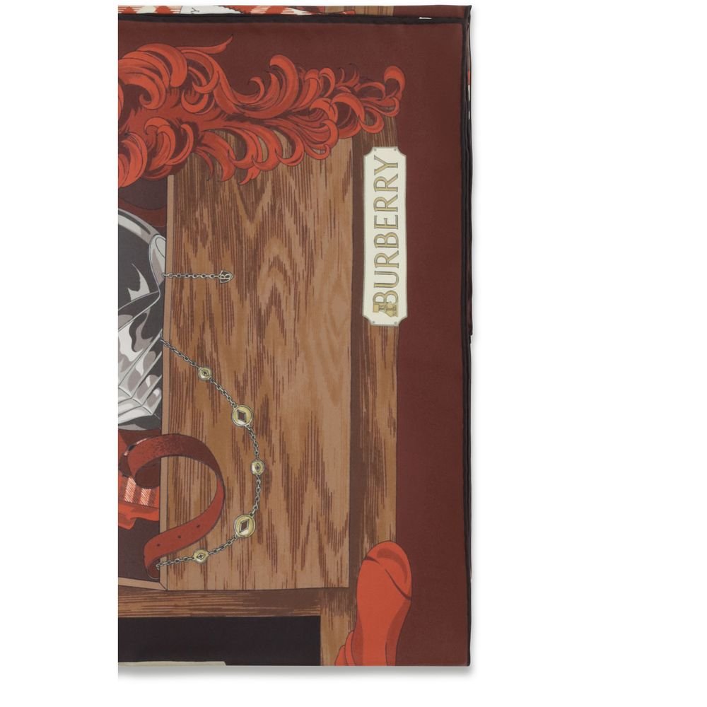 Elegant Brown 95 Motif Silk Scarf designed by Burberry - Image 3