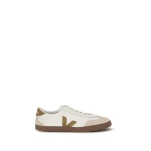 Classic Beige Leather Volley Athletic Sneakers designed by Veja