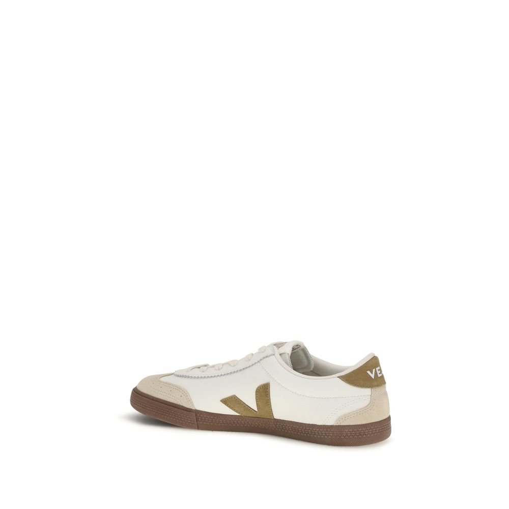 Classic Beige Leather Volley Athletic Sneakers designed by Veja - Image 3