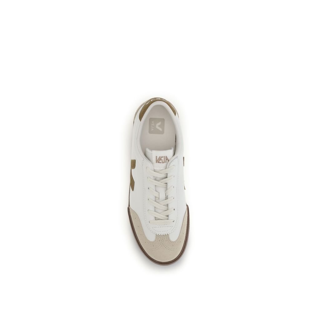 Classic Beige Leather Volley Athletic Sneakers designed by Veja - Image 4