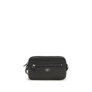 Chic Black Leather Shoulder Bag designed by Valentino Garavani
