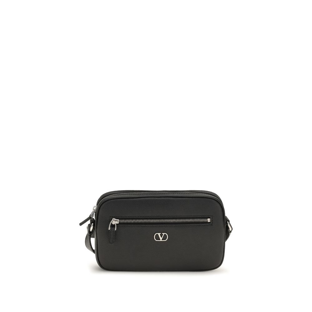 Chic Black Leather Shoulder Bag designed by Valentino Garavani