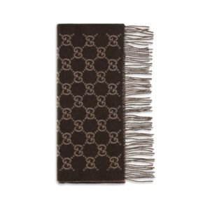 Stunning Brown Cashmere GG Scarf designed by Gucci