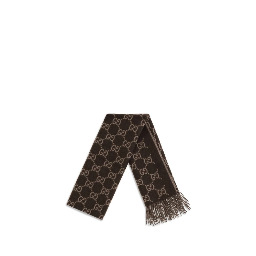 Stunning Brown Cashmere GG Scarf designed by Gucci - Image 2